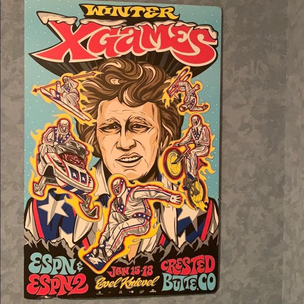 Year 2 Winter X Games Poster-Evel Knievel Jan 1998